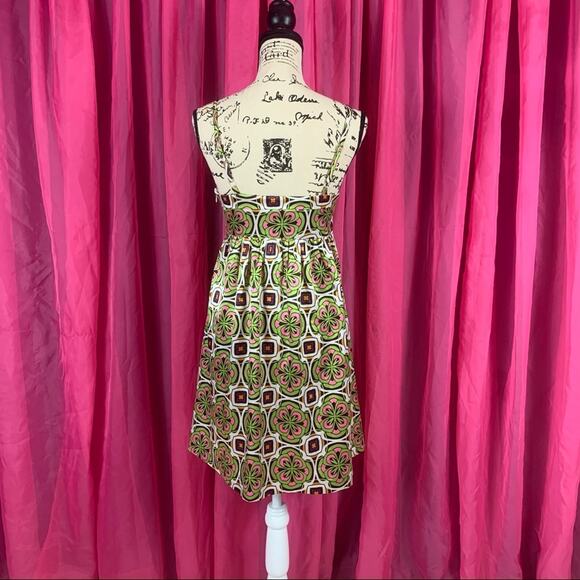 Ye-Ye pink and green patterned dress, small - Picture 4 of 9